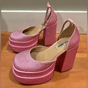 Size 7 Steve Madden - Charlize heels - Pink rhinestone - CHARLIZE-R PINK